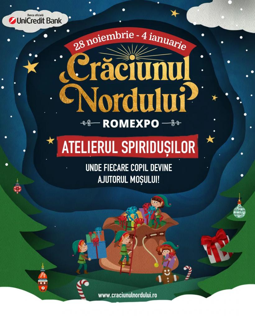 Magia Crăciunului prinde viață la ROMEXPO. Traseul Spiridușilor devine inima Crăciunului Nordului