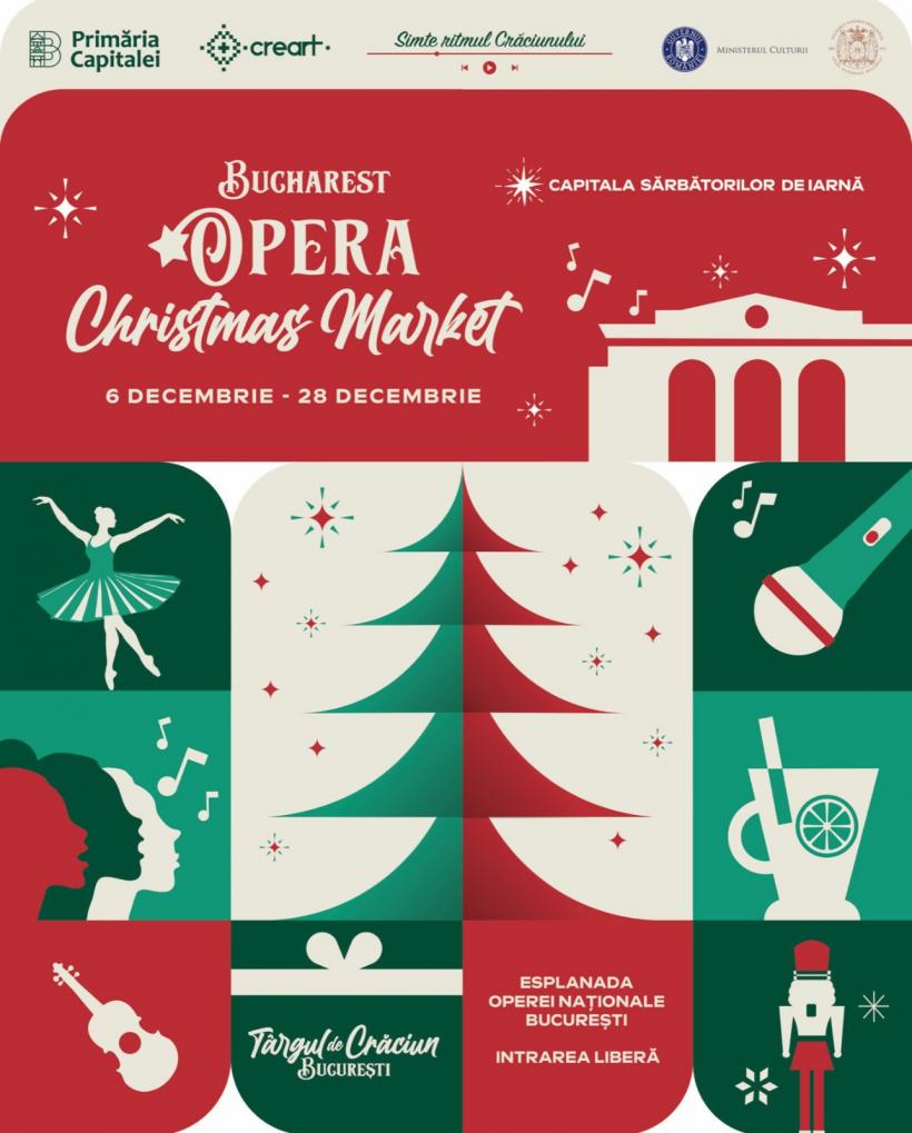Bucharest Opera Christmas Market se Deschide de Moș Nicolae: Start Festiv pe Esplanada Operei Naționale