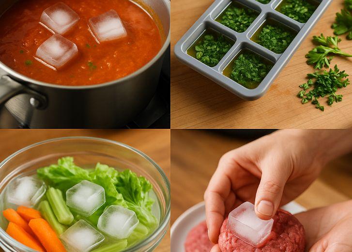 Cuburi de gheață: trucuri geniale în bucătărie