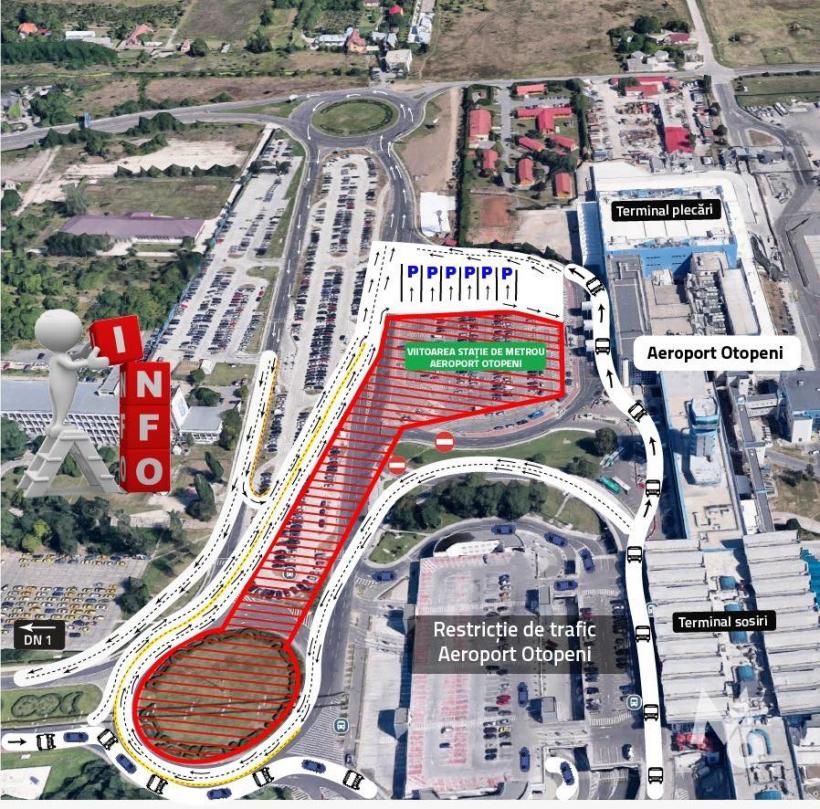 Accesul auto către terminalele Aeroportului Henri Coandă, modificat temporar. Care este noua rută 18984611