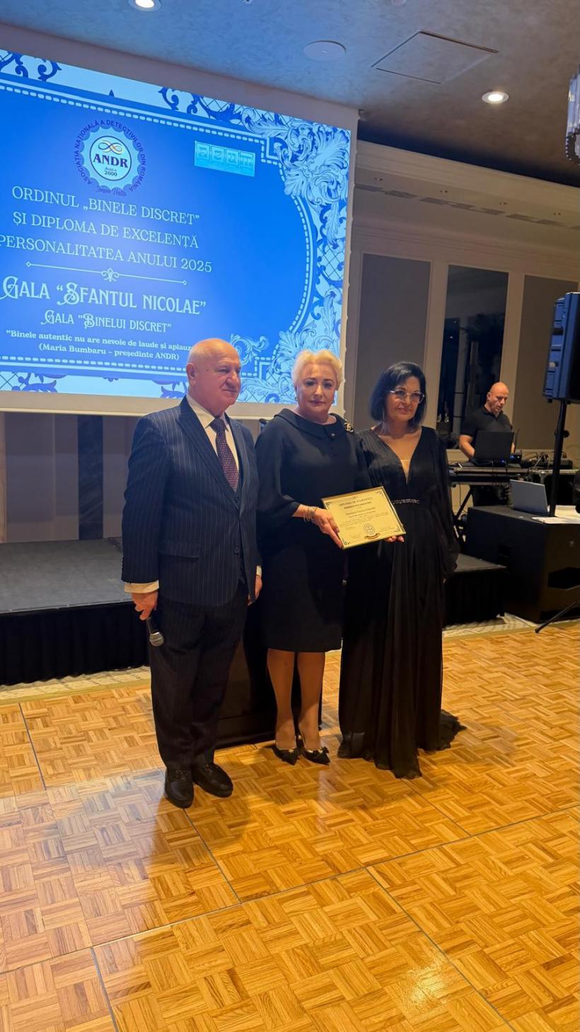 „Binele se face în tăcere” – Viorica Dăncilă, onorată cu Ordinul Binelui Discret la Gala ADNR 18985654