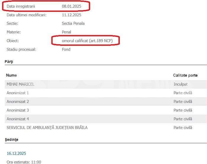 Crimele NU sunt o prioritate pentru justiția română. Procesul doctoriței din Brăila începe după un an de amânări 18985616