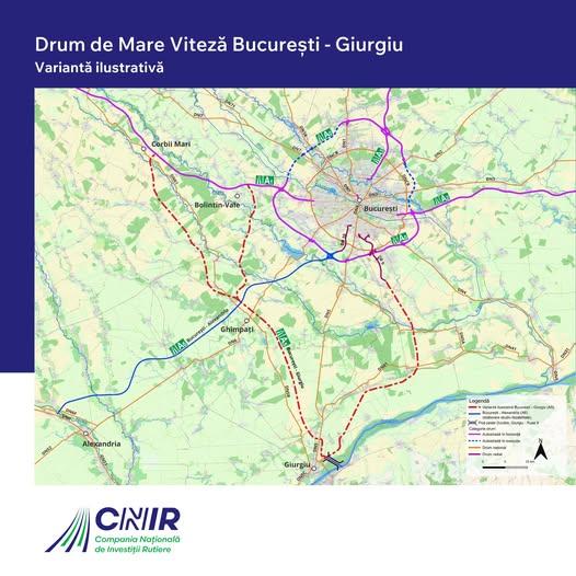 Începe proiectarea Drumului de mare viteză Bucuresti-Giurgiu