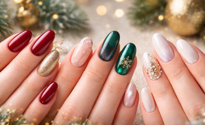 Manichiură de Crăciun: 10 idei pentru unghii festive, elegante și ușor de asortat