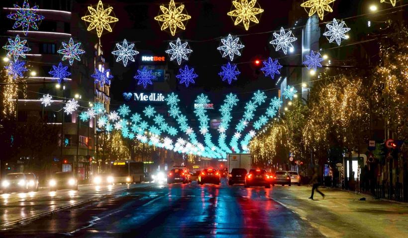 Iluminatul festiv din București a fost prelungit. Ce zone rămân luminate