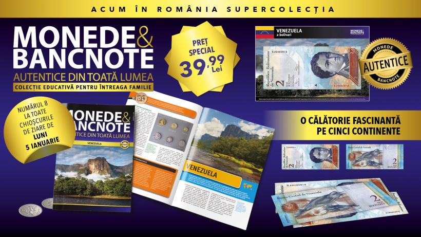 Venezuela, o poveste despre cultură și istorie în numărul 8 din colecția „Monede și bancnote autentice din toată lumea”