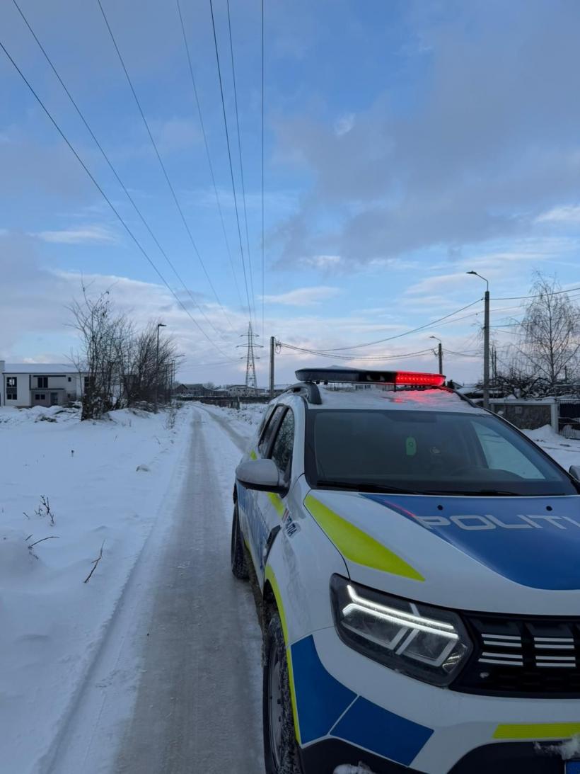 Unicul locuitor al unui sat din Alba, izolat din cauza zăpezii. Polițiștii i-au dus medicamente