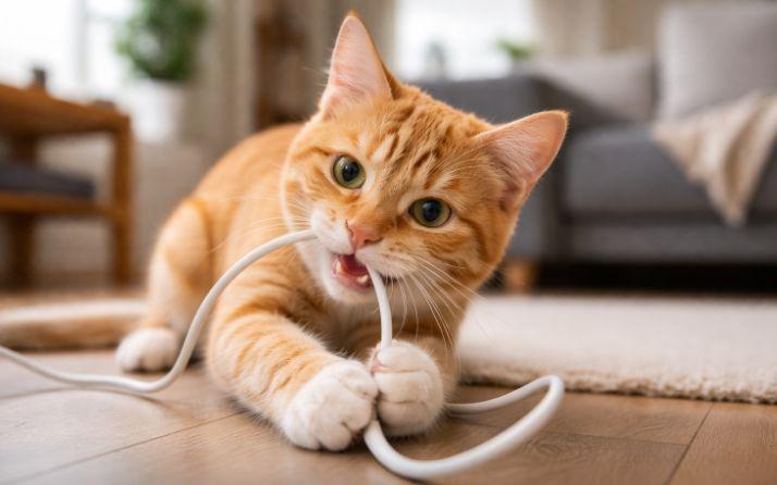 Pericol în casă: de ce pisicile rod cablurile