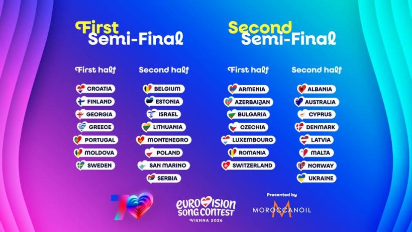 Eurovision 2026: România va concura în cea de-a doua semifinală, pe 14 mai. Mai multe țări s-au retras din competiție