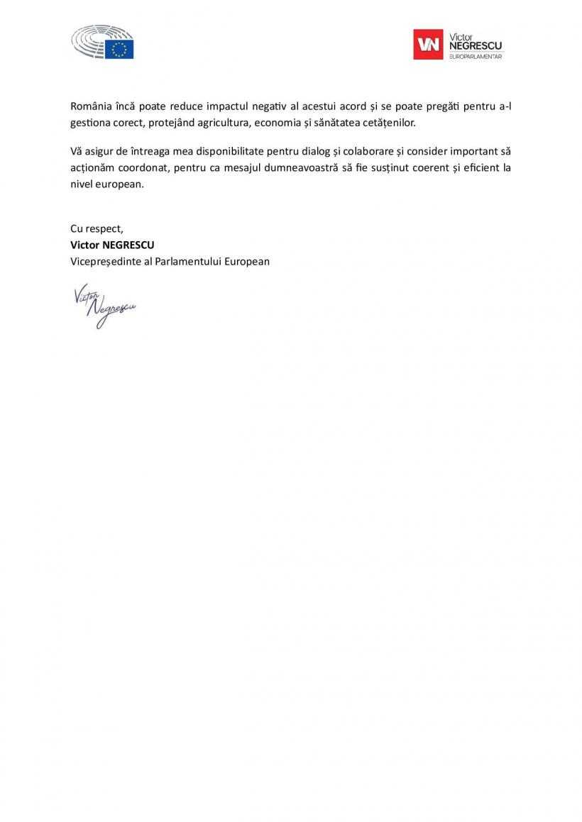 Fermierii europeni avertizați: Vicepreședintele Parlamentului European, Victor Negrescu, confirmă slăbiciunile Acordului UE–Mercosur 18989644