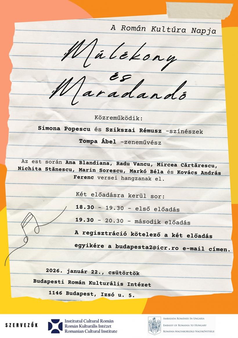 ICR celebrează Ziua Culturii Naționale în țară și în străinătate, prin concerte, spectacole, lecturi, conferințe, proiecții de film, expoziții și evenimente editoriale 18990268