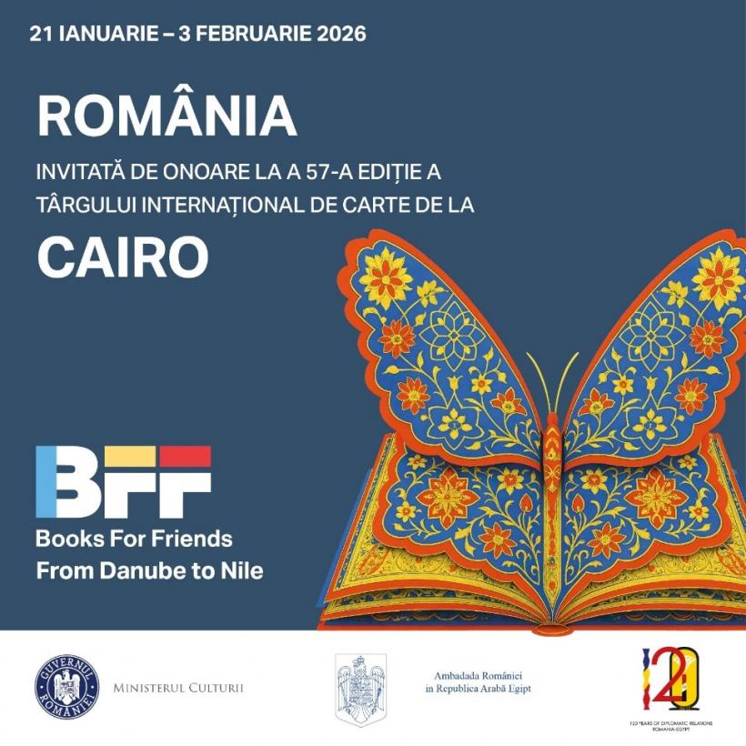 România – Țară Invitată de Onoare la Târgul Internațional de Carte de la Cairo 2026. 120 de ani de relații diplomatice România–Egipt