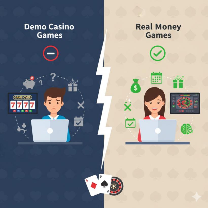 Jocuri de cazino demo vs jocuri pe bani reali