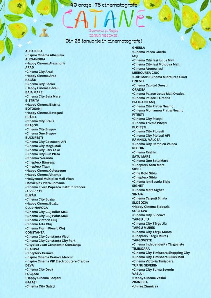 Unul dintre cele mai așteptate filme ale anului, CATANE, comedia-manifest semnată de Ioana Mischie, se lansează în cinematografele din România din 26 ianuarie 2026 18991338