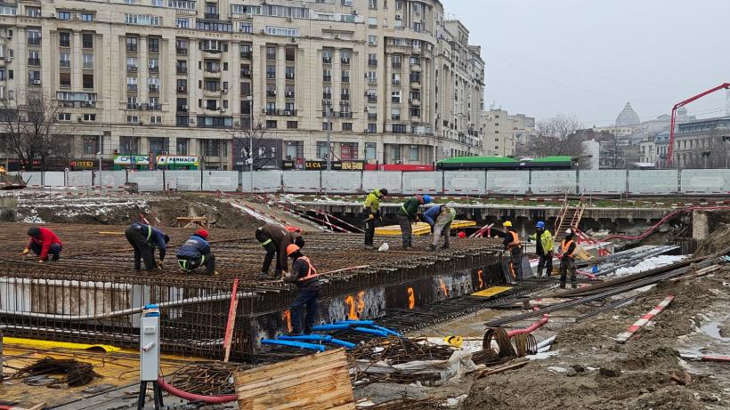 Stadiul lucrărilor la Planșeul Unirii: A patra secțiune a noii plăci de beton a fost turnată 18991354