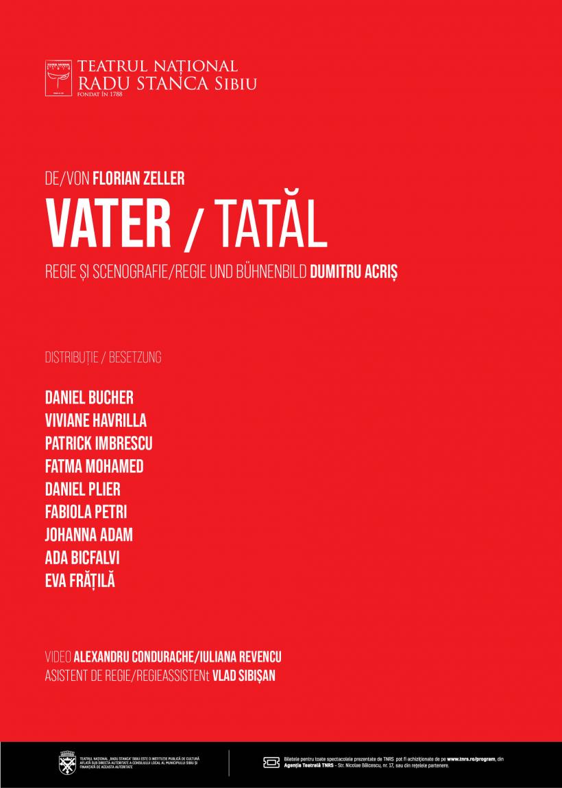 „Vater” / „Tatăl” în regia lui Dumitru Acriș, premiera Secției germane a TNRS în februarie