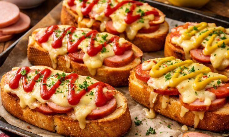 Sandwichuri fericite: Gustul copilăriei cu parizer și cașcaval la cuptor