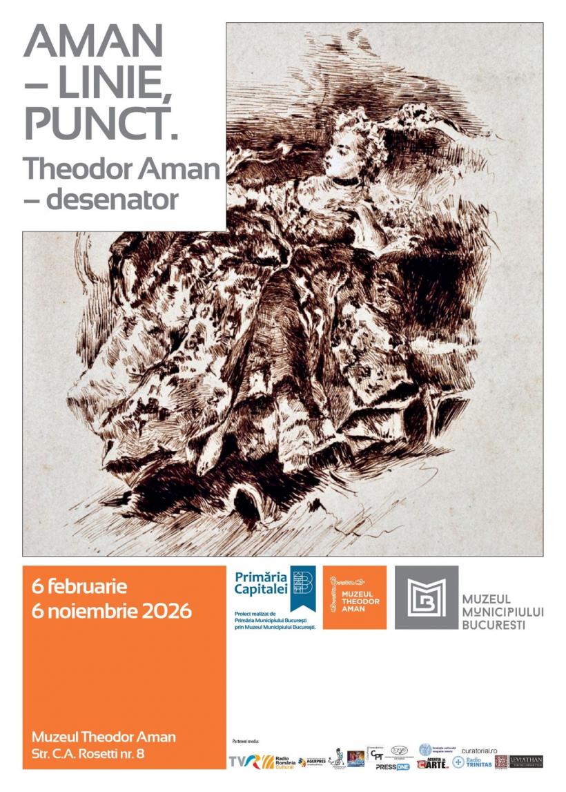 Expoziția „AMAN – LINIE, PUNCT. Theodor Aman – desenator”. 6 februarie – 6 noiembrie 2026, la muzeul ce îi poartă numele