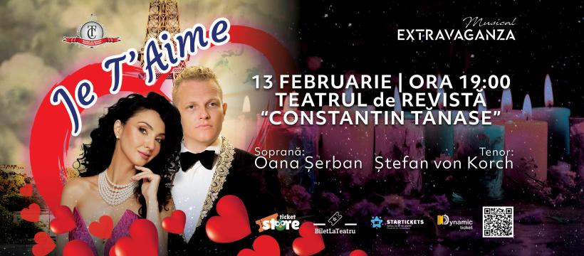 „JE T’AIME” – un spectacol purtând parfumul dragostei, cu incursiuni muzicale din inima Parisului, pe 13 februarie la Teatrul „Constantin Tănase”