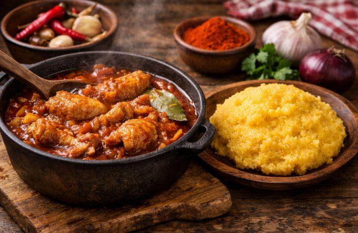 Tocăniță ardelenească din vechime: ceapă, pui, mămăliguță și un ingredient secret