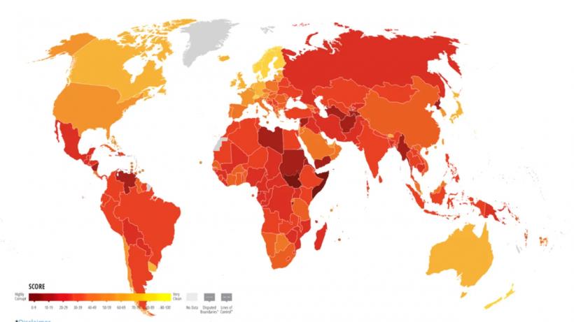 România coboară în Indexul de Percepție a Corupției. Scor mic în raportul Transparency International