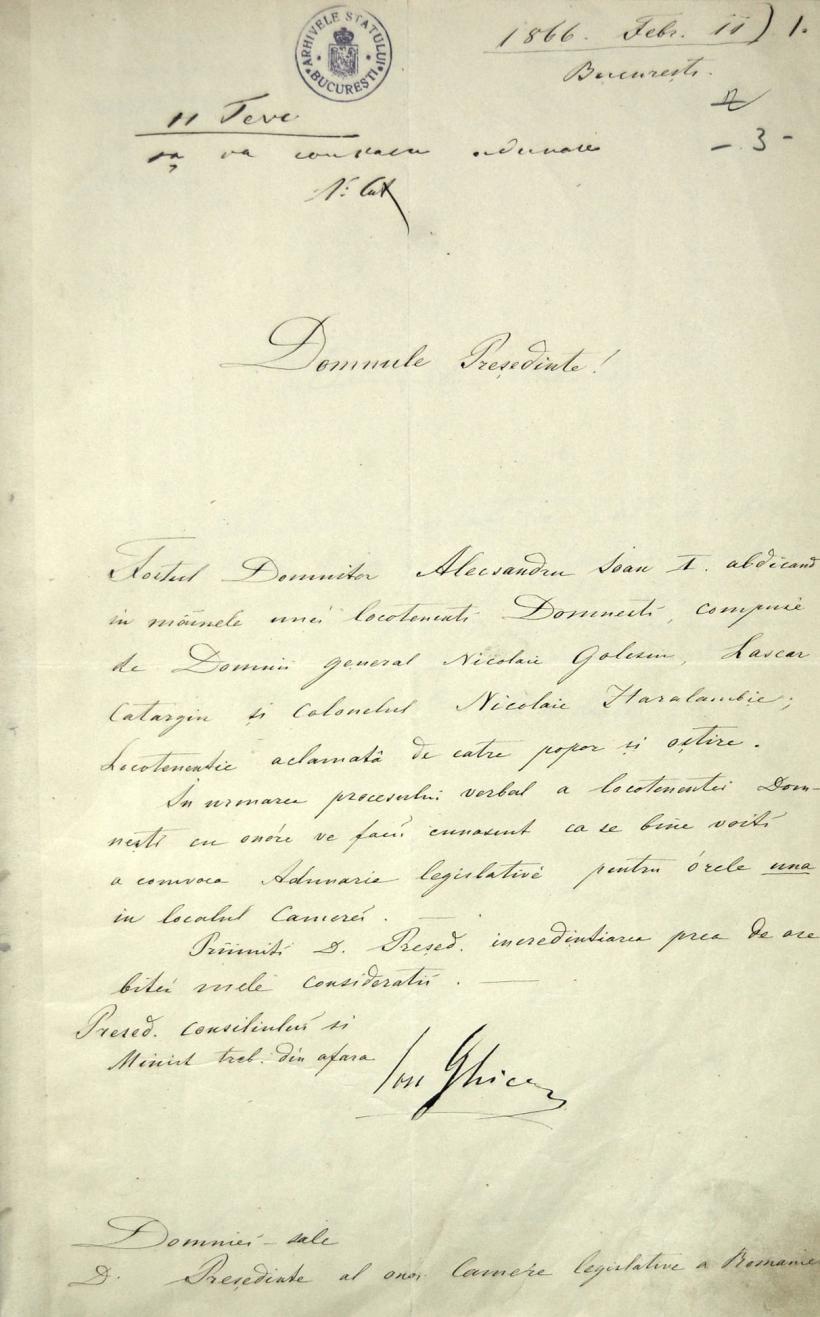 Culisele abdicării lui Alexandru Ioan Cuza, primul domn al României 18994398