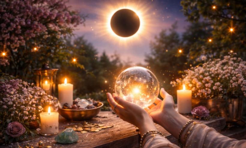 Eclipsa de Soare din 17 februarie 2026: ritualuri puternice pentru bani și noi începuturi
