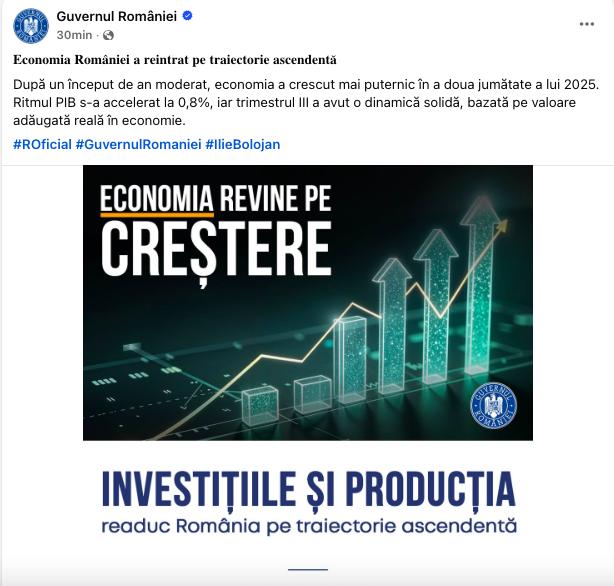 Anunțul Guvernului: Economia României a reintrat pe traiectorie ascendentă