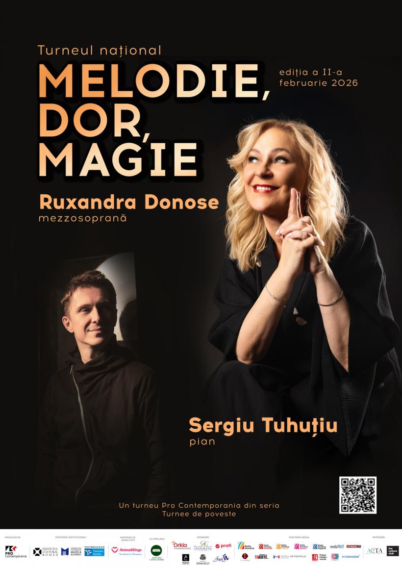 Ruxandra Donose și Sergiu Tuhuțiu la Ateneul Român, pe 22 februarie. „Melodie, Dor, Magie”, un recital care pune laolaltă lied, operă și musical, într-o seară gândită ca o călătorie pe urmele melodiei 18995889