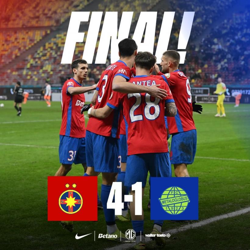 FCSB, victorie categorică în fața Metaloglobus