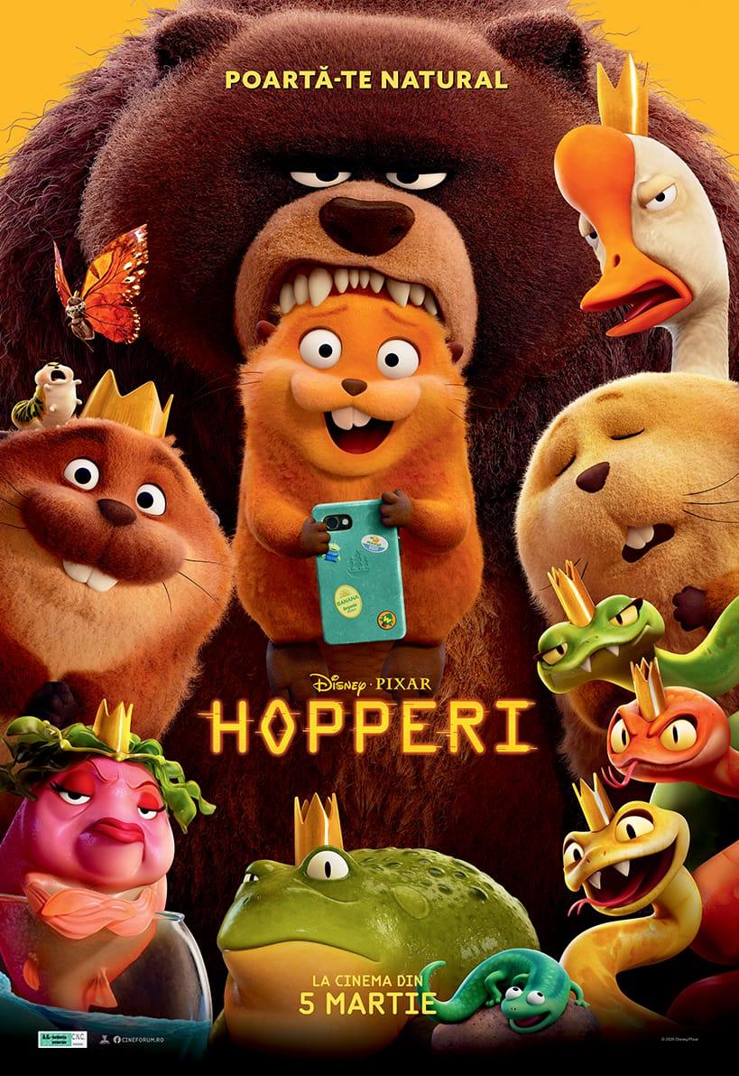 Celebrii Maia Morgenstern și Cătălin Neamțu își împrumută vocile unice și pline de crâmpeie de emoție în stare pură în varianta românească a noii aventuri ghidușe de la Disney • Pixar – „Hopperi”, doar la cinema, în avanpremieră acum!