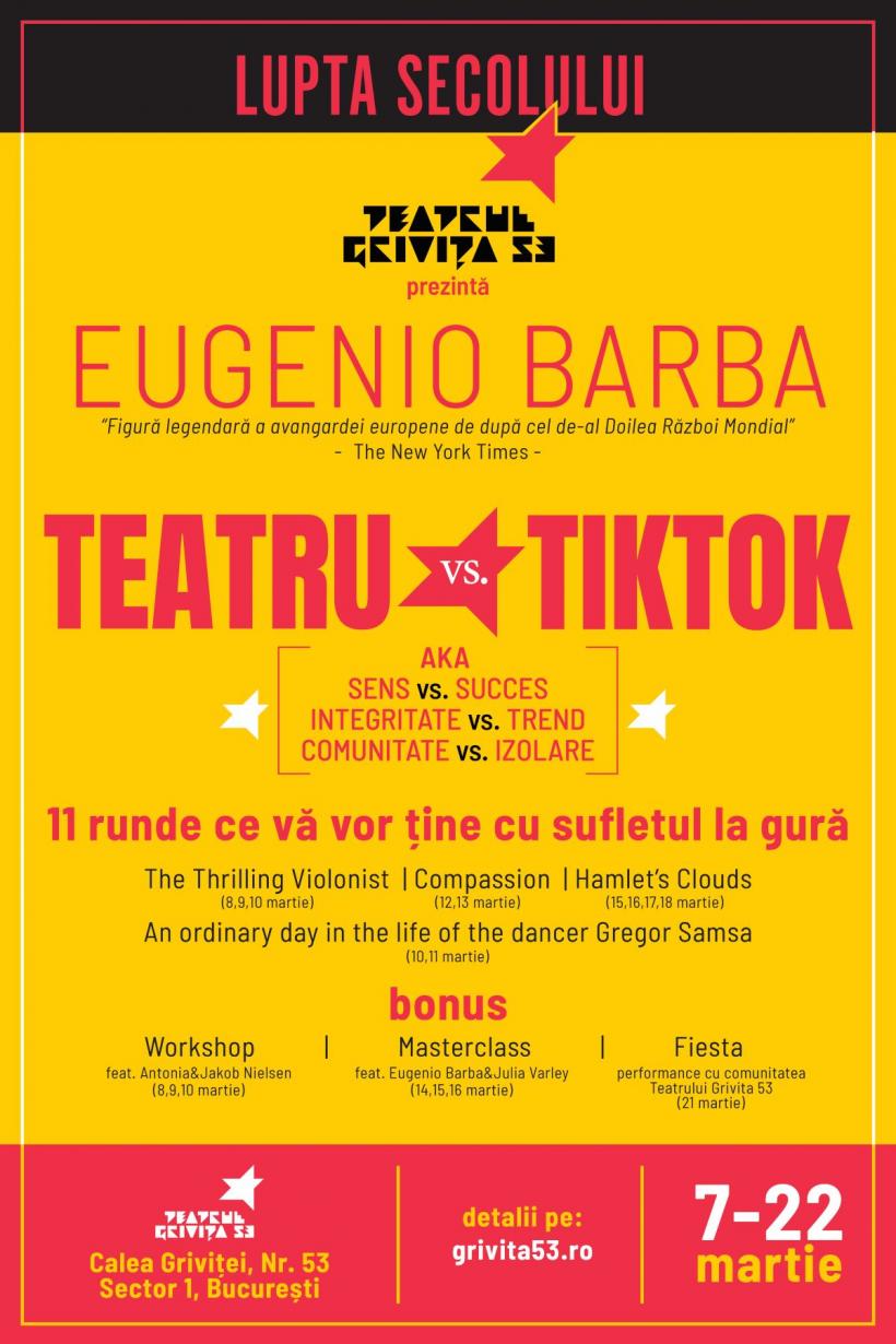 Două săptămâni cu Eugenio Barba la Teatrul Grivița 53 | Microstagiunea BARBA 90