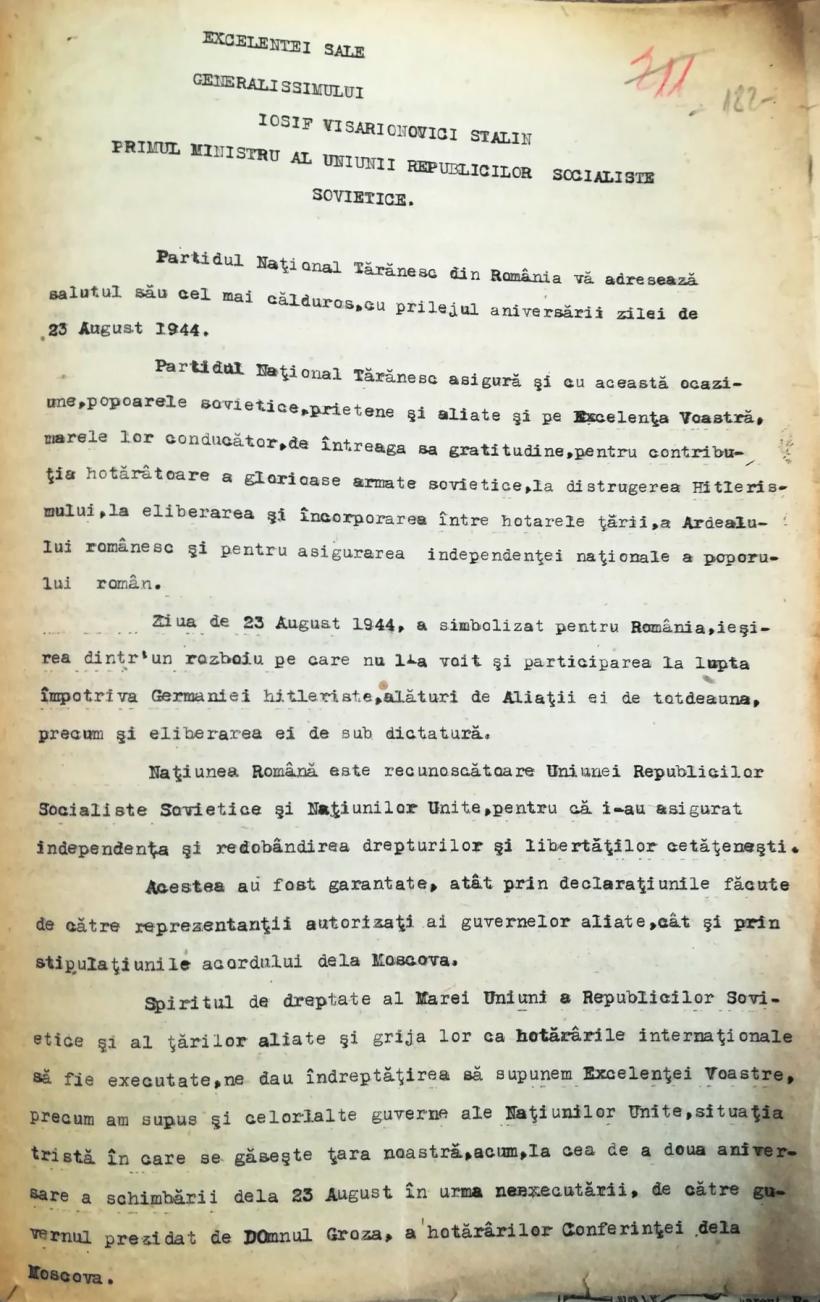 Memoriul tulburător adresat în 1946 de Iuliu Maniu lui Stalin 18996167