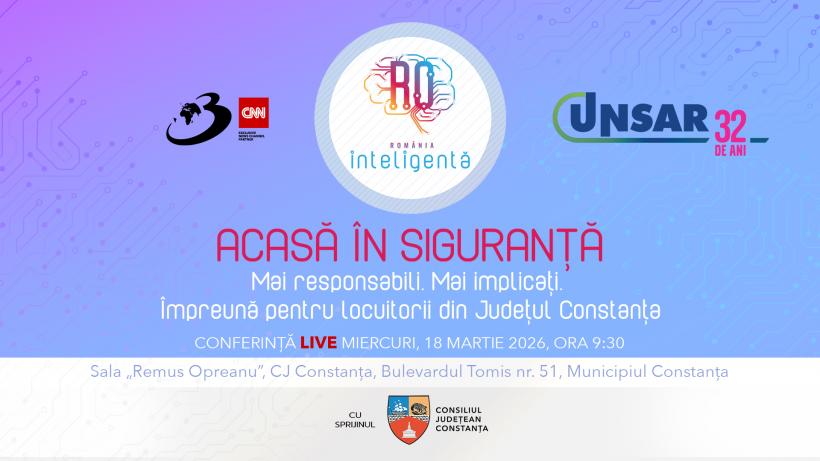 „Acasă în siguranță” 2026: Campanie națională pentru protejarea locuințelor românilor, lansată de UNSAR și Antena 3 CNN ajunge la Constanța