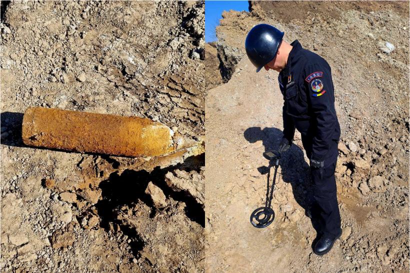 Alertă în Giurgiu după descoperirea unui proiectil exploziv în zona lucrărilor la centura ocolitoare 18998156