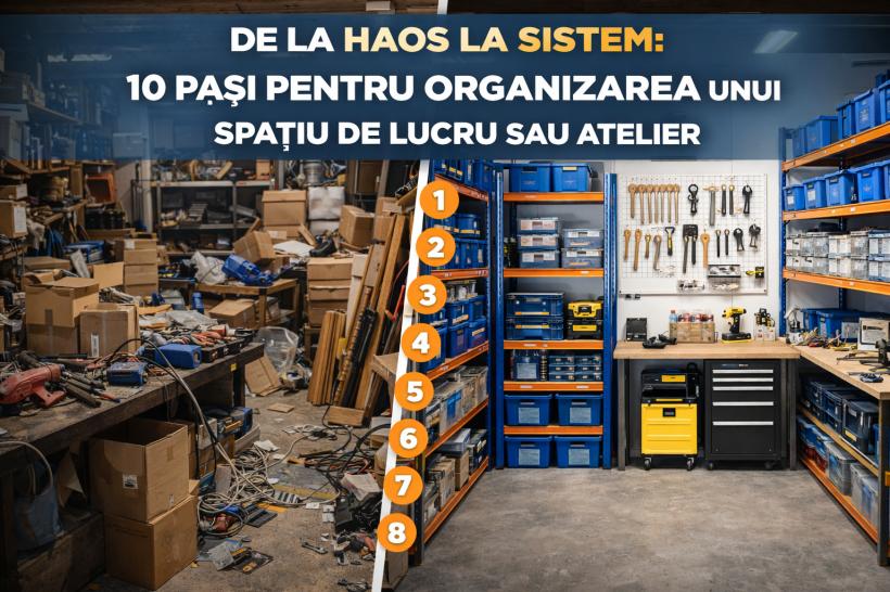 De la haos la sistem: 10 pași pentru organizarea unui spațiu de lucru sau atelier