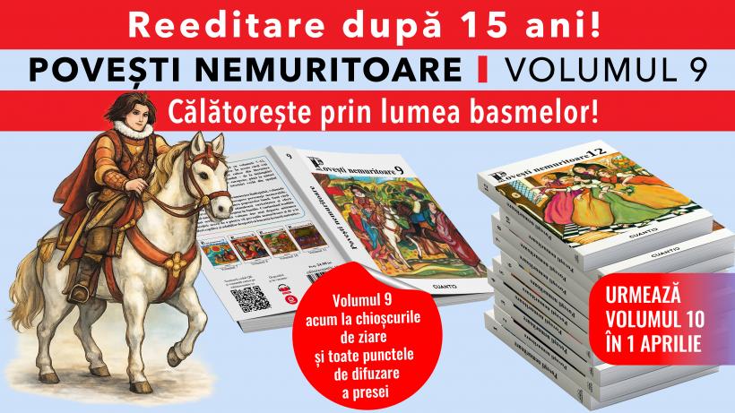 „Povești nemuritoare”– basme din patru tradiții europene și povestiri din „Decameronul”. Din 18 martie la chioșcuri