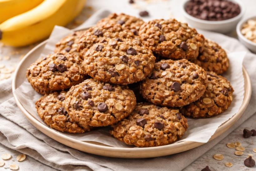 Biscuiți de post cu ovăz și banană, un desert simplu, sănătos și gata în 20 de minute
