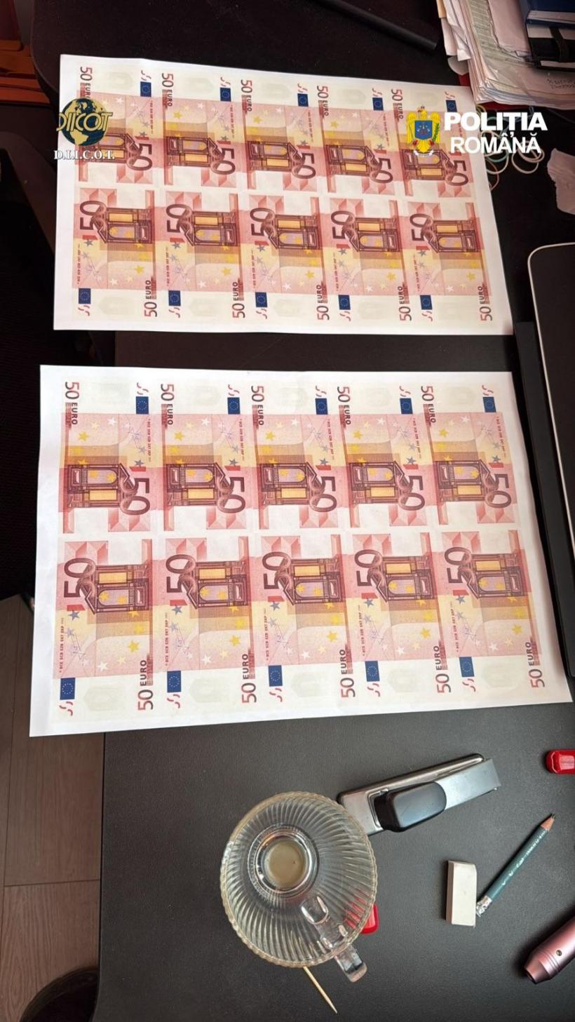 Fabrică de euro falși în Suceava: Peste un milion de euro, găsiți în Bulgaria