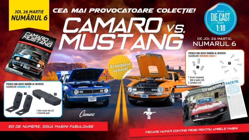 Camaro vs. Mustang – colecția care te provoacă să construiești machetele a două legende auto. Piese noi, de joi la chioșcuri