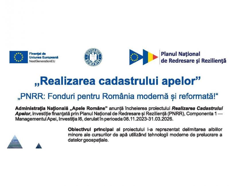 Realizarea cadastrului apelor