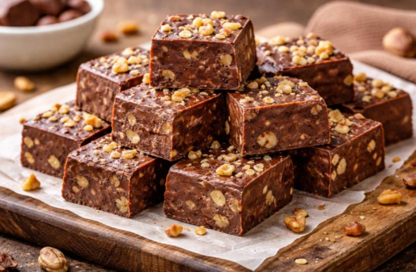 Fudge de ciocolată vegană cu nuci, desertul de post la care nu te-ai fi gândit