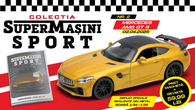 Mercedes AMG GT R în colecția SuperMașini Sport! Revistă și machetă metalică, de joi la chioșcuri