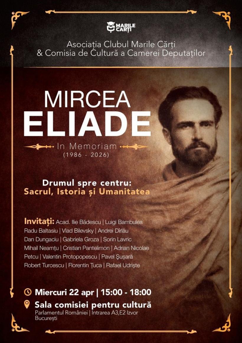 Conferința „Eliade. In Memoriam 1986–2026. Drumul spre Centru: sacrul, istoria și umanitatea”. Mircea Eliade: manuscrisele, metoda, misterul
