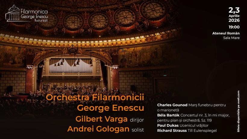 Muzică de film, momente de lirism și povești simfonice la Filarmonica George Enescu în concertele din 2 și 3 aprilie