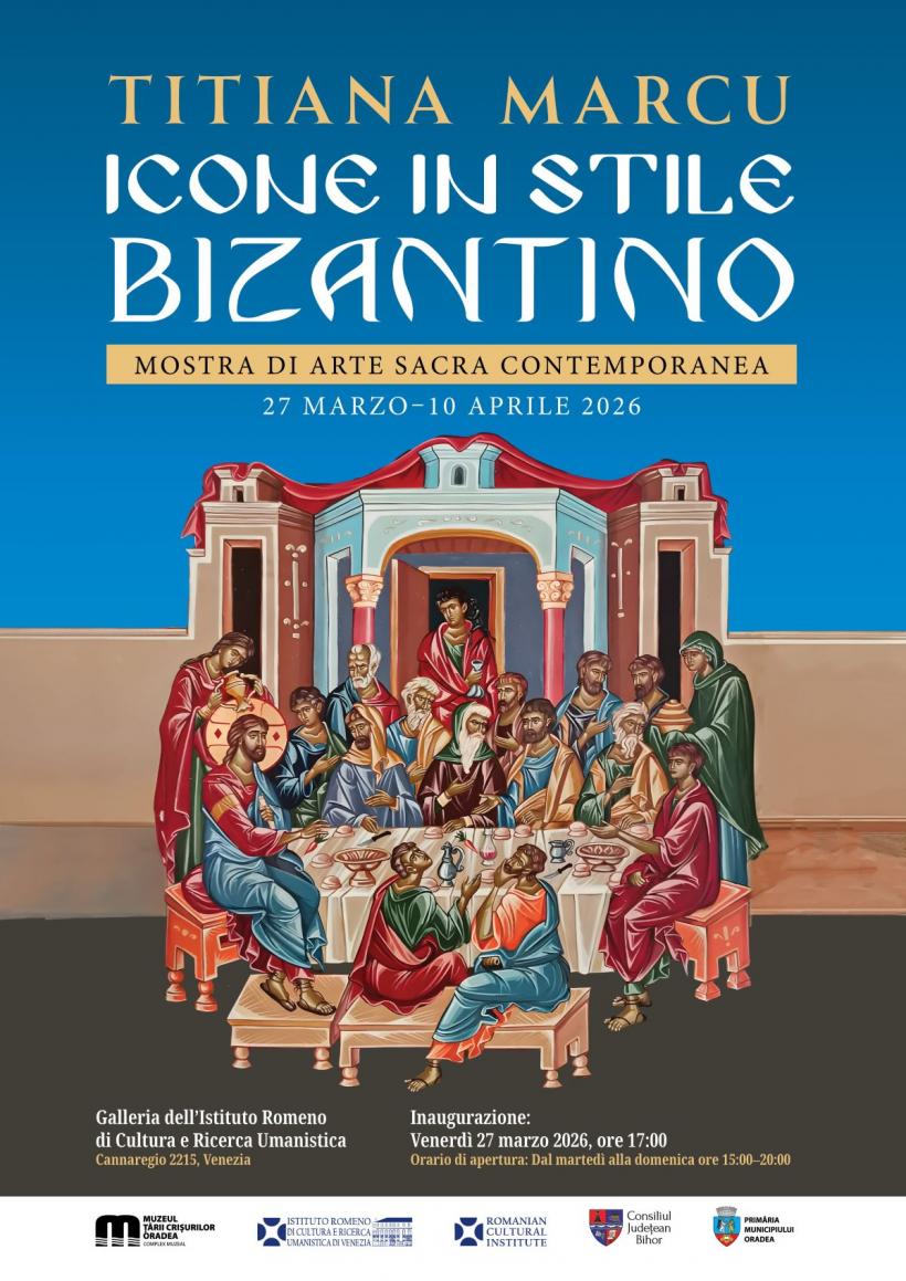 Expoziţia de icoane pictate pe lemn semnată de artista Titiana Marcu la Galeria Institutului Român de Cultură şi Cercetare Umanistică de la Veneţia