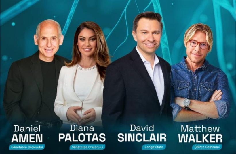Celebrii cercetători David Sinclair, Daniel Amen și Matthew Walker vin la București, la Conferința Brain Event 2026