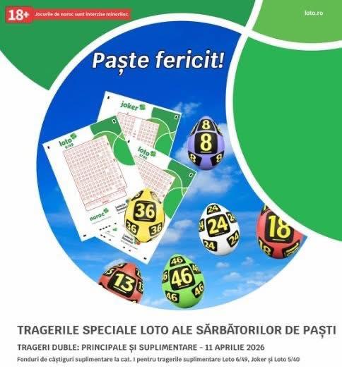 Numerele câștigătoare la Tragerile Speciale Loto de Paști 2026, 11 aprilie