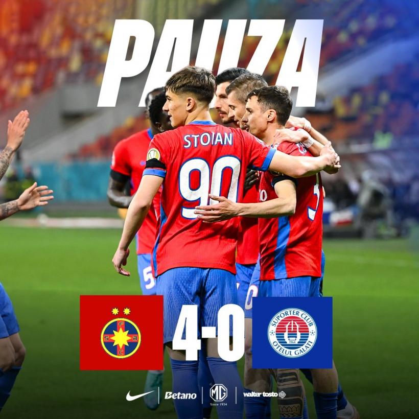 Rezultate Superliga: FCSB a învins categoric Oțelul din prima repriză