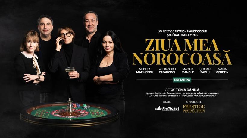 Marius Manole, Medeea Marinescu, Alexandru Papadopol, Șerban Pavlu și Maria Obretin, pe aceeași scenă la Constanța și Ploiești, într-un spectacol nominalizat la Premiile Molière